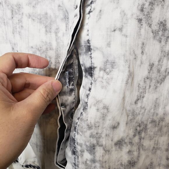 Soft Surroundings| Acid wash Gray Button Down Shirt - Picture 8 of 9